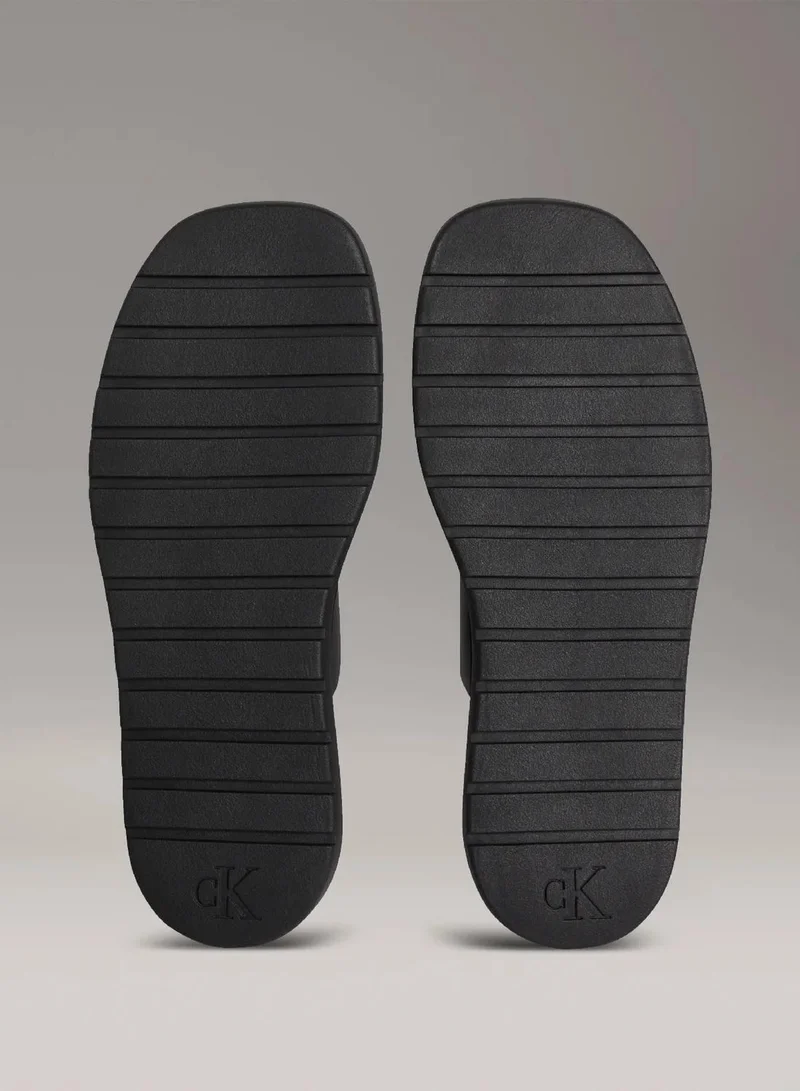 Calvin Klein Jeans Ck Black Leather Sandals for Women | Best Price UAE