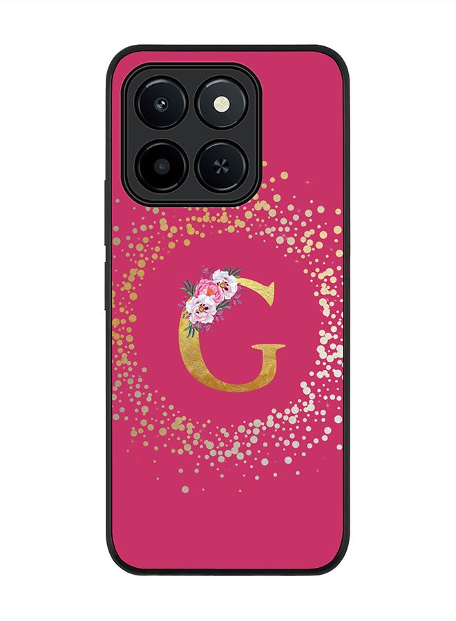 Stylizedd For Honor X6c Case,Slim fit Camera Protection, Shockproof Thin Phone cover  - Custom Monogram Floral - G ( Deep Pink )