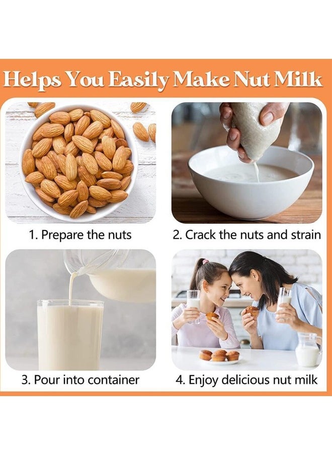 rocooart 4 PCS Quality Nut Milk Bag, 30*30 cm Reusable Almond Milk Bag and All Purpose Food Strainer, Fine Mesh Nylon Cheesecloth and Cold Brew Coffee Filter (White)  - Image 3