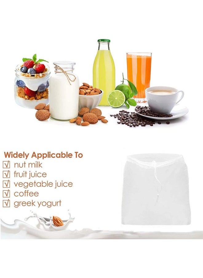 rocooart 4 PCS Quality Nut Milk Bag, 30*30 cm Reusable Almond Milk Bag and All Purpose Food Strainer, Fine Mesh Nylon Cheesecloth and Cold Brew Coffee Filter (White)  - Image 4