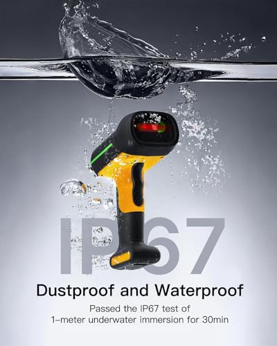 Inateck Industrial Barcode Scanner Wireless, 2D QR Code Scanner with Smart Charging Stand, IP67 Waterproof and Dustproof, Barcode Reader with 2600mAh Battery，Handscanner with App & SDK, BCST-75S - Image 3