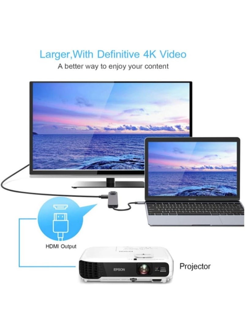 Type-C to HDTV 5-in-1 Adapter | HDMI 4K, Ethernet LAN, 2x USB 3.0, Type-C PD | Multiport Hub for Laptop, Tablet & Smartphone - Image 5