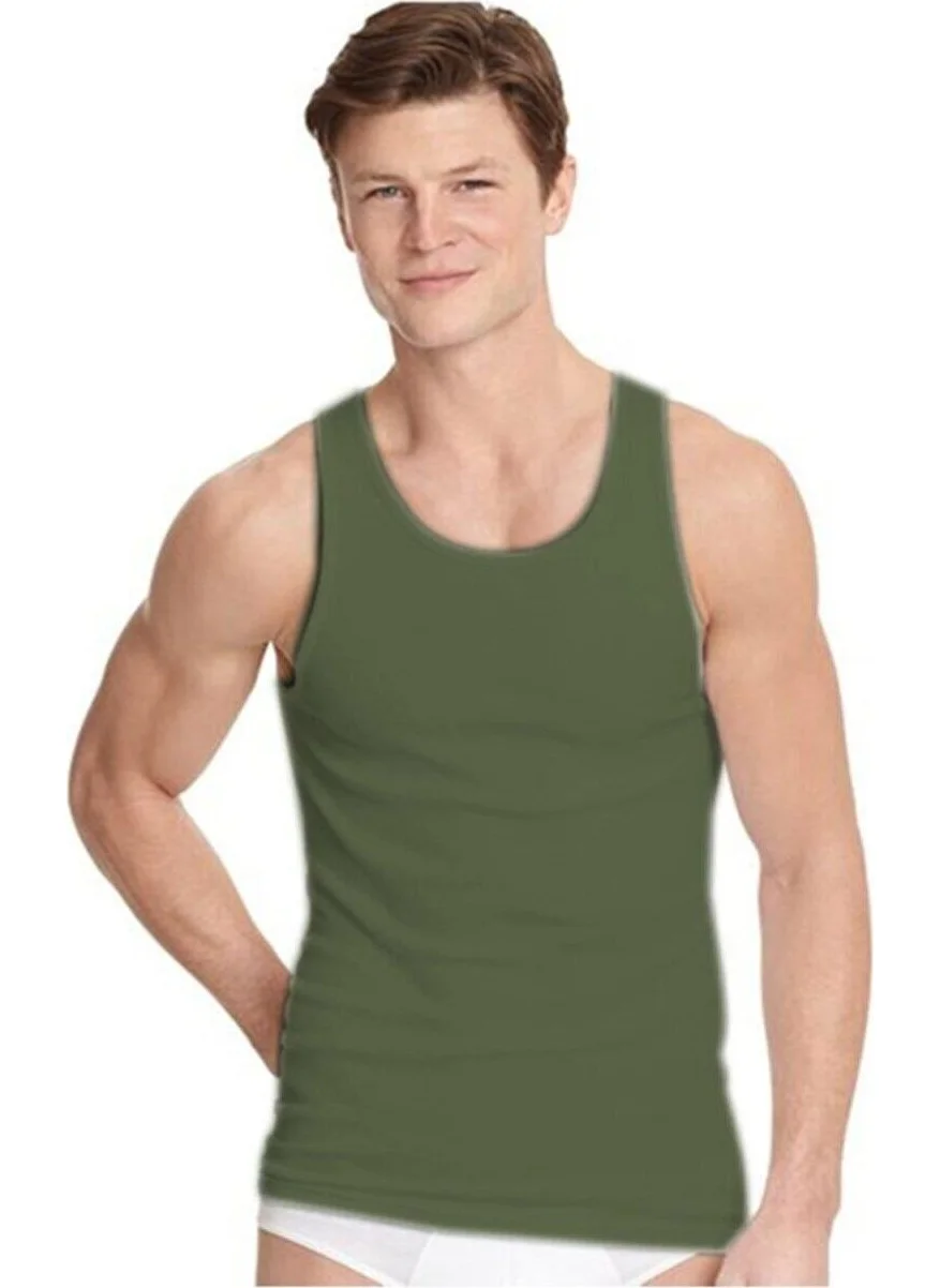 Seher Yıldızı Men's Strappy Classic Colored Undershirt - 6 Pieces