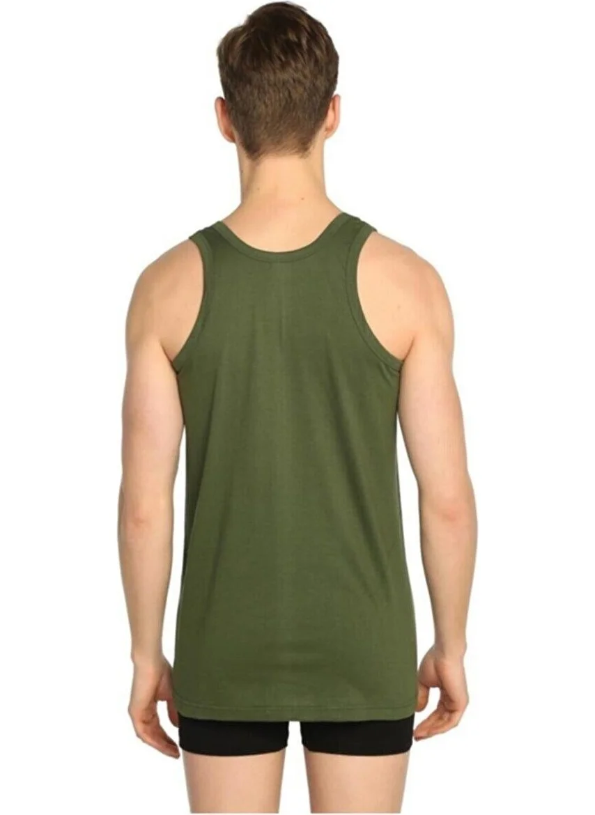 Seher Yıldızı Men's Strappy Classic Colored Undershirt - 6 Pieces