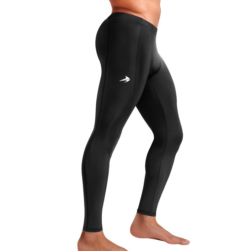 CompressionZ Men's Compression Performance Pants for Workout, Sports | Base Layer Running Tights Leggings (Black, Large)