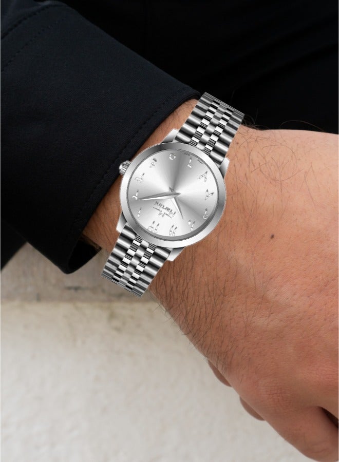 MARTINI Elegant Martini Men's Watch Stylish Silver Dial Stainless Steel Band Water Resistant Perfect for Casual and Formal Wear - Image 4