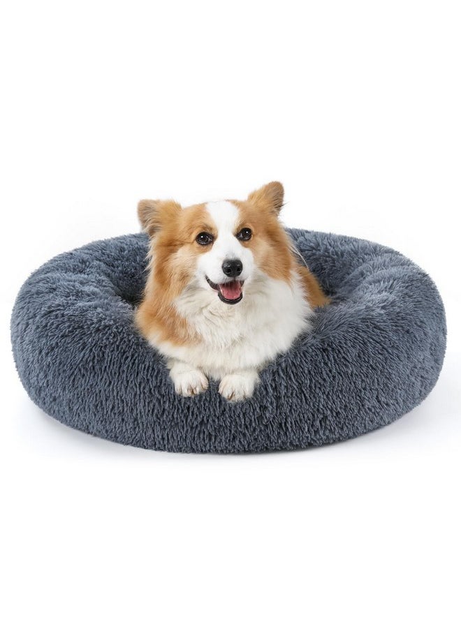 rabbitgoo Calming Dog Bed for Small Medium Dog, 30 inches Pet Bed Machine Washable, Non-Slip Round Fluffy Plush Faux Fur Large Cat Bed, Soft Donut Cuddler Cushion for Small Dog, Dark Grey - pzsku/ZB68B5AC0C79C0B3B807BZ/45/_/1737031955/17c86bd6-8711-41ba-84d3-a27434cee8c7