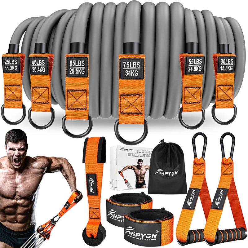 HPYGN Heavy Resistance Bands, 300LBS Exercise Bands for Working Out, Fitness Bands with Handles, Workout Bands for Men, Weight Bands Set for Muscle Training, Strength, Slim, Yoga, Home Gym Equipment - Image 1