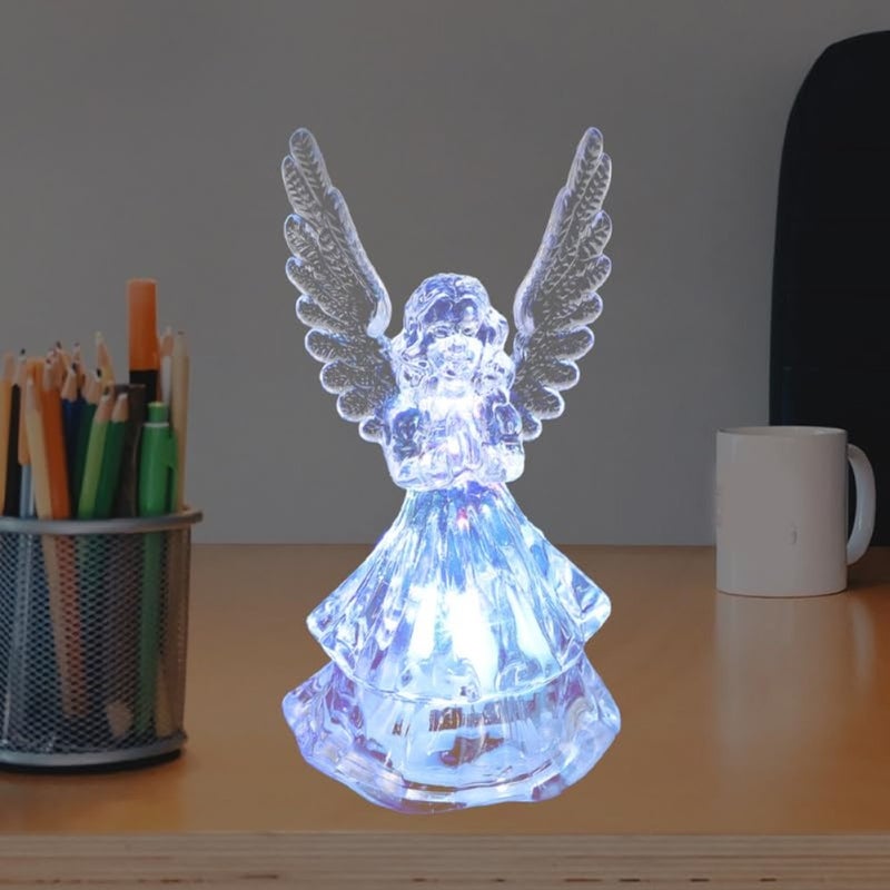 4Pcs Color-Changing LED Lights, Acrylic Glow Figurines with 7-Color Auto Cycle and Soft Glow for Bedroom, Nursery, Room and Desk Decor - Image 5