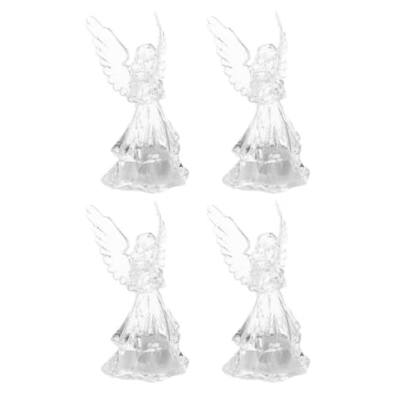 4Pcs Color-Changing LED Lights, Acrylic Glow Figurines with 7-Color Auto Cycle and Soft Glow for Bedroom, Nursery, Room and Desk Decor - Image 1