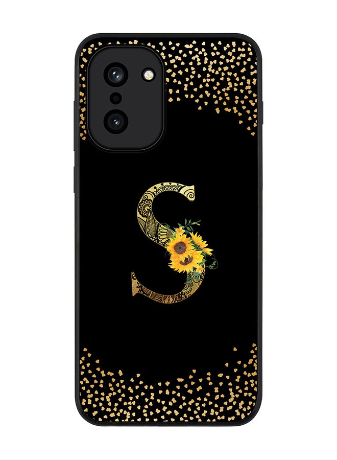 Stylizedd For OnePlus 15R Case,Slim fit Camera Protection, Shockproof Thin Phone cover  - Custom Floral Monogram - S ( Black ) - Image 1
