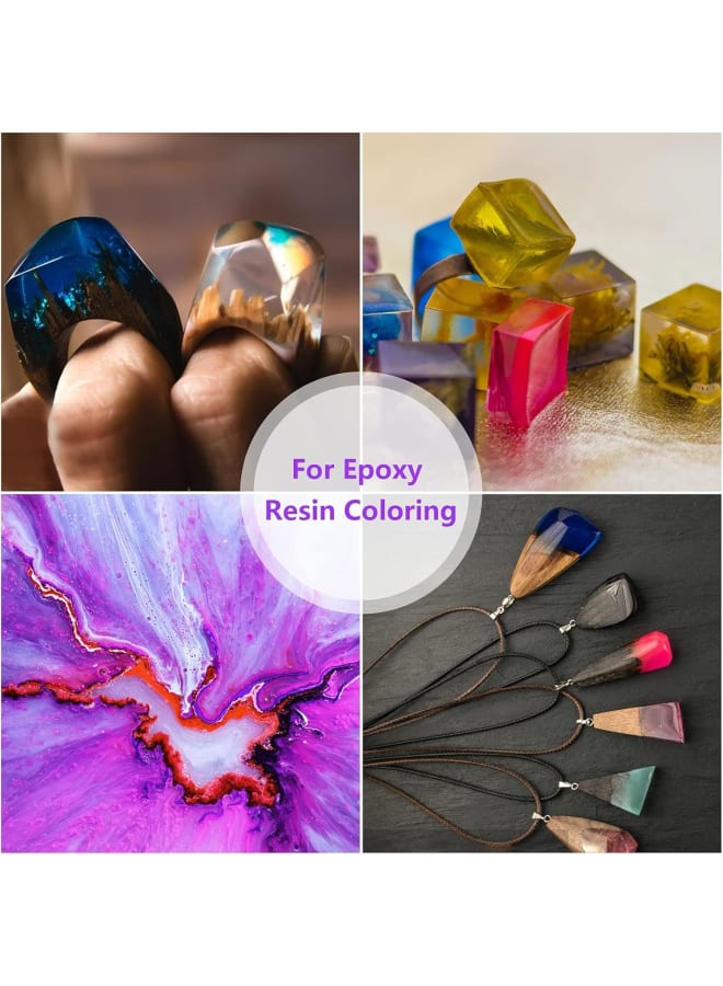 20 Colours Mica Powder Soap Paint Metallic Colour Resin with Spoon, Epoxy Resin Pigment for Candles, Makeup, Paint, Slime, Nail Polish (20 x 10 g)  - Image 3