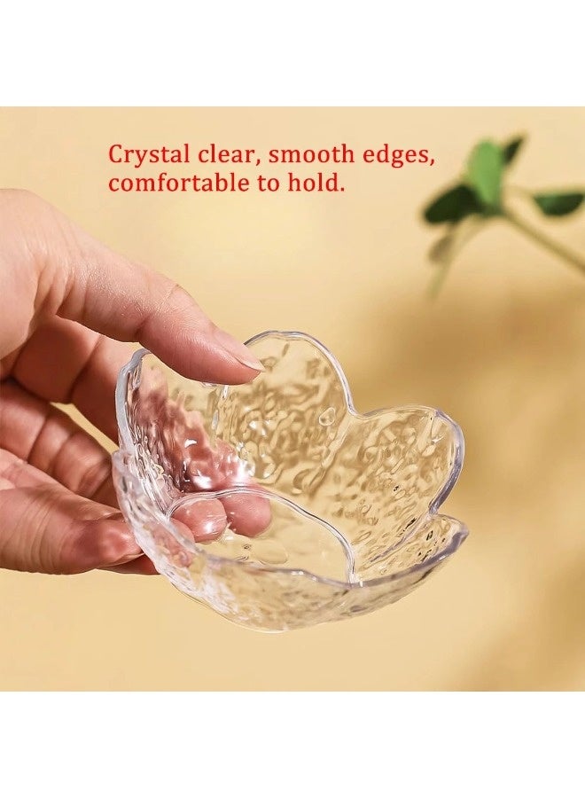 ShebSheb 5 Pcs Transparent Sakura Fruit Plates Set, Shatterproof Plastic Cherry Blossom Serving Plates, Small Condiment Dishes for Fruits, Snacks, and Party Appetizers - Image 4