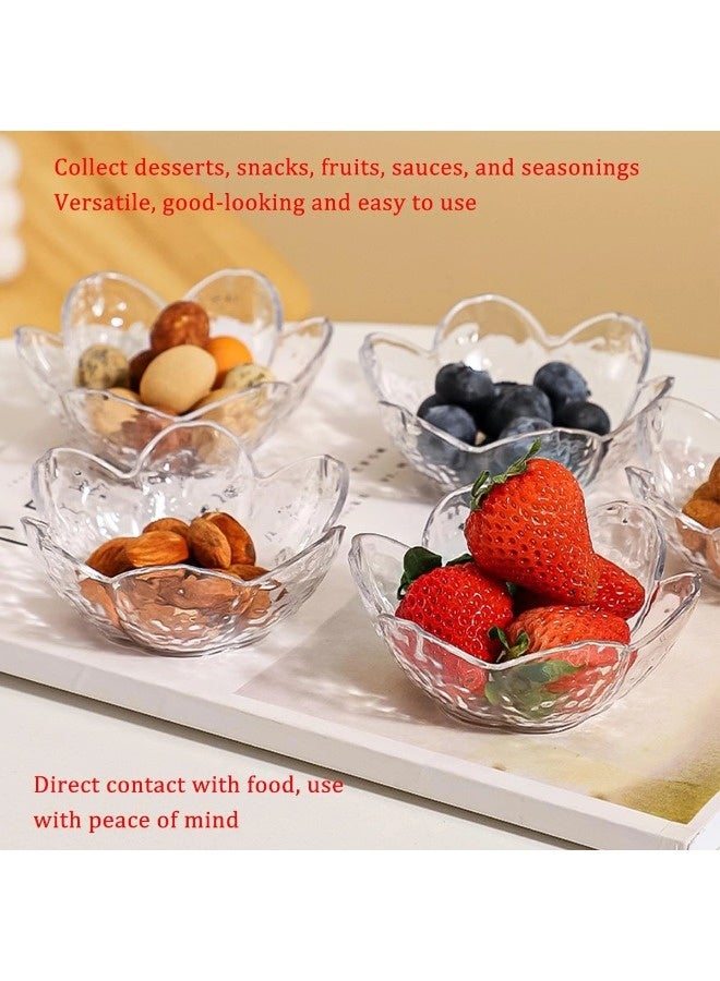 ShebSheb 5 Pcs Transparent Sakura Fruit Plates Set, Shatterproof Plastic Cherry Blossom Serving Plates, Small Condiment Dishes for Fruits, Snacks, and Party Appetizers - Image 5