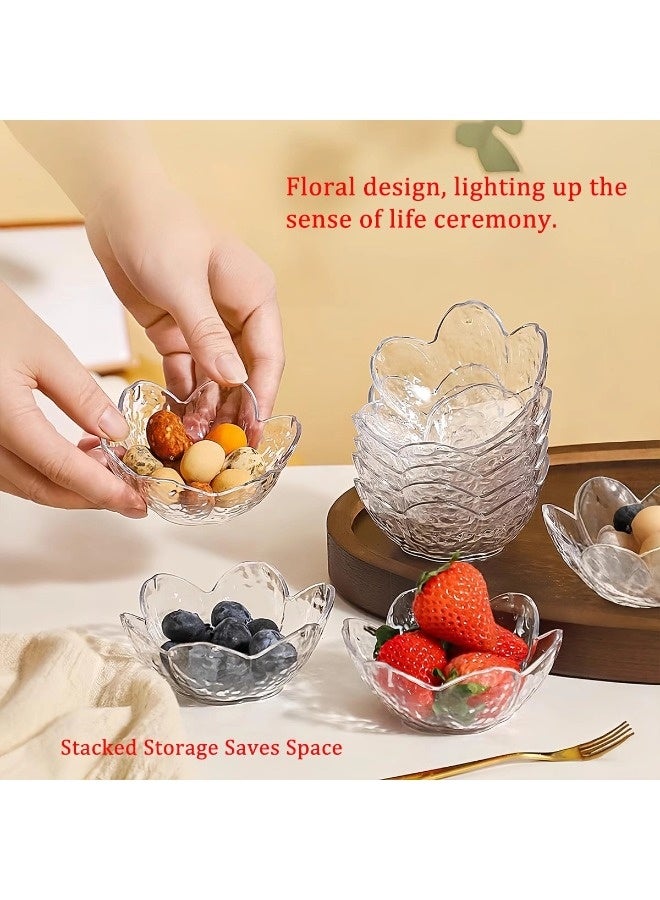 ShebSheb 5 Pcs Transparent Sakura Fruit Plates Set, Shatterproof Plastic Cherry Blossom Serving Plates, Small Condiment Dishes for Fruits, Snacks, and Party Appetizers - Image 3