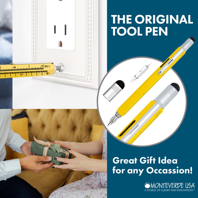 Monteverde USA One Touch Tool Pen, Fountain Pen, Yellow (MV35231),Medium - Image 5