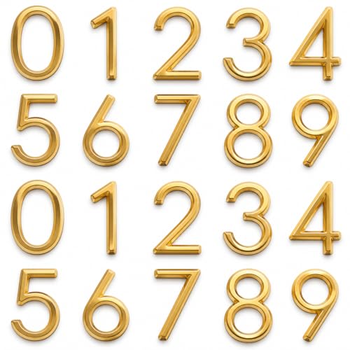 lyfLux 2 Inch Self Adhesive Mailbox Numbers 0-9, Gold House Numbers Stickers, 20 Pack Waterproof Door Address Numbers for Outdoor Mailbox, Apartment, Offices, Home Decoration - Image 1