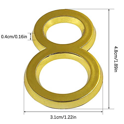 lyfLux 2 Inch Self Adhesive Mailbox Numbers 0-9, Gold House Numbers Stickers, 20 Pack Waterproof Door Address Numbers for Outdoor Mailbox, Apartment, Offices, Home Decoration - Image 3