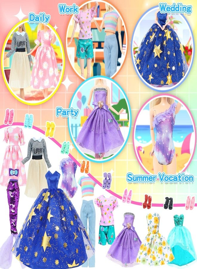 BLIJOLA 24 Pieces Fashion Pack 10 Sets Doll Clothes Accessories for 11.5 inch Doll - Image 3