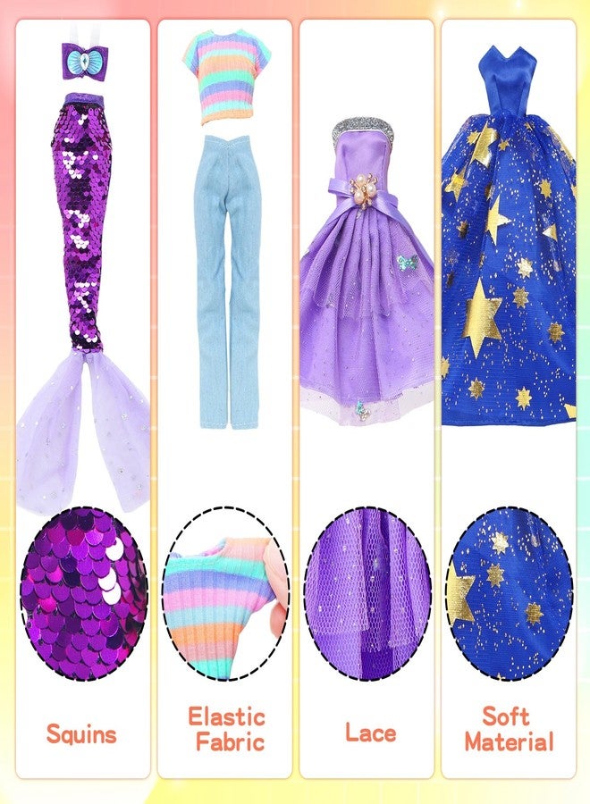BLIJOLA 24 Pieces Fashion Pack 10 Sets Doll Clothes Accessories for 11.5 inch Doll - Image 5