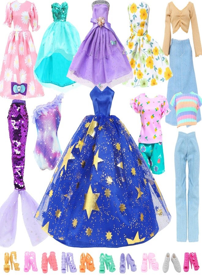 BLIJOLA 24 Pieces Fashion Pack 10 Sets Doll Clothes Accessories for 11.5 inch Doll - Image 1