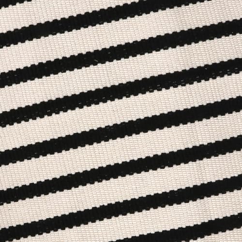 LEEVAN Black and White Striped Outdoor Rug Runner 24"x51" Layering Doormat Farmhouse Front Porch Rug Cotton Woven Washable Throw Carpet for Hallway/Front Steps/Bathroom/Kitchen/Home Entrance - Image 5