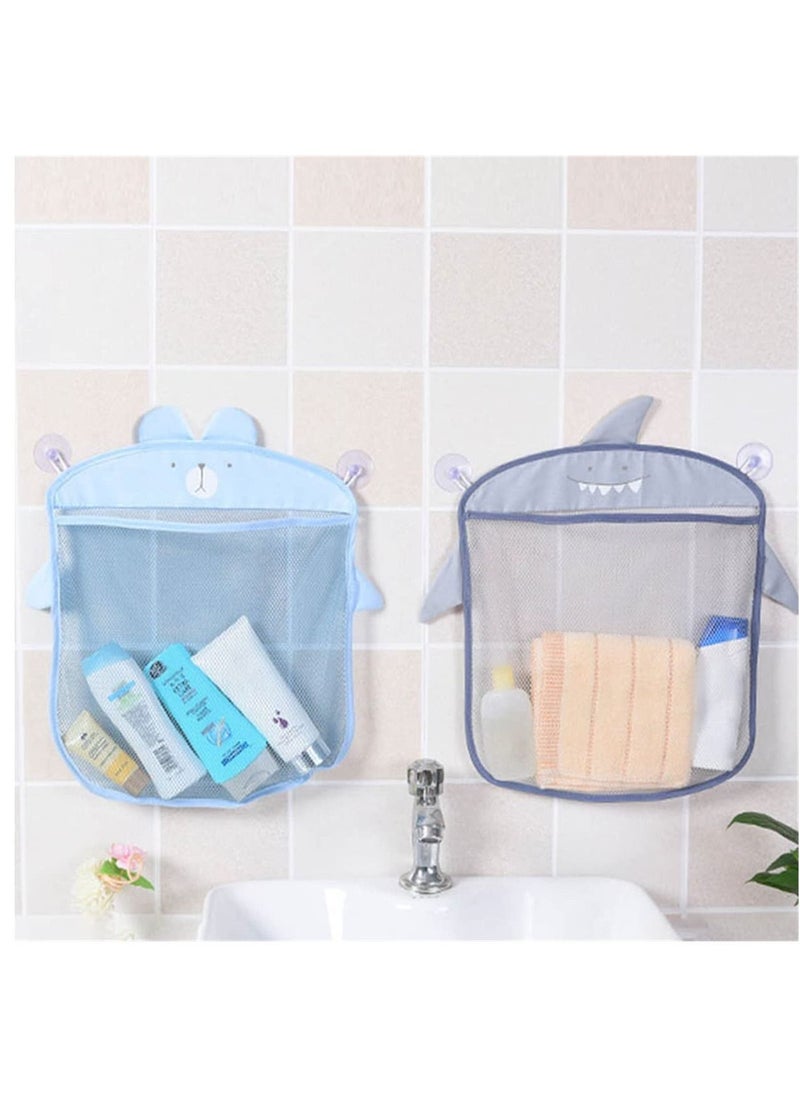 3PCS Baby Bathroom Mesh Bag for Bath Toys Kids Basket Net Cartoon Animal Shapes With Strong Suction Cup Hook