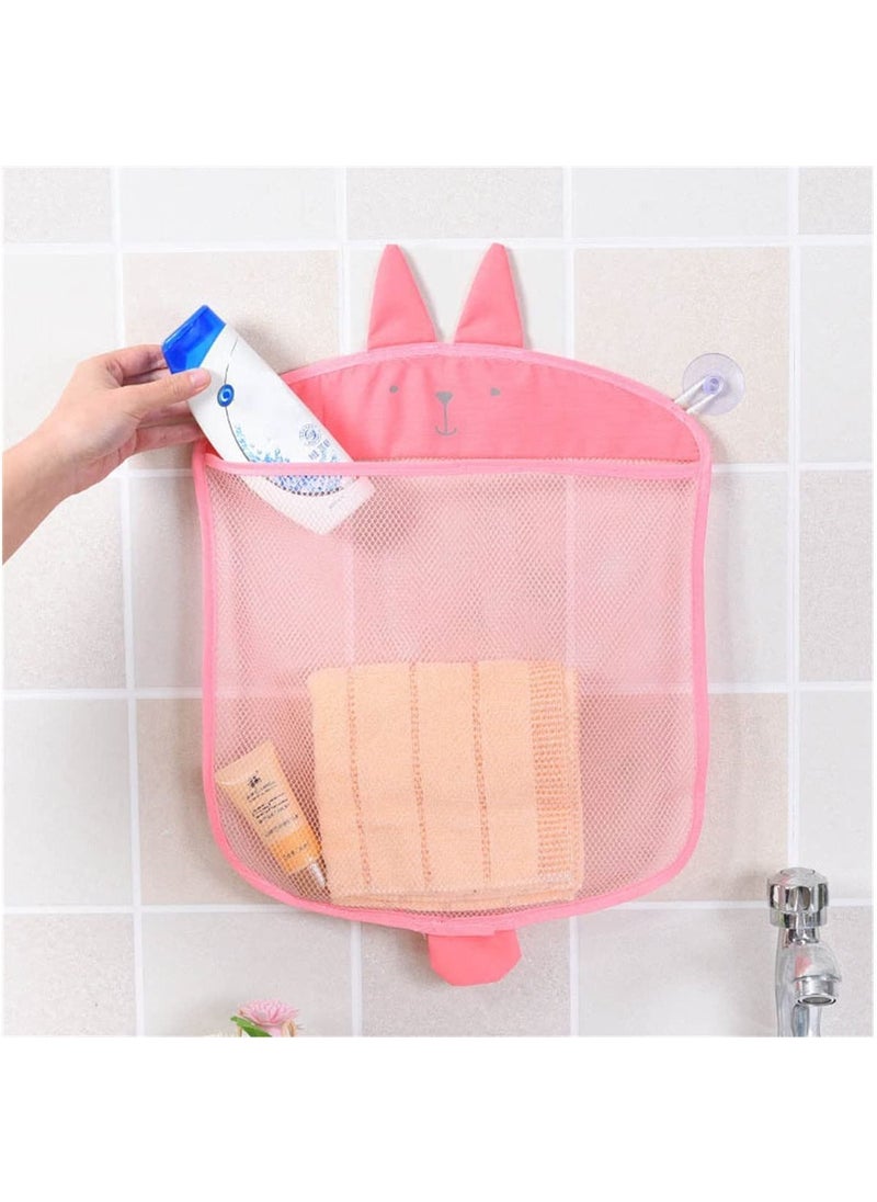 3PCS Baby Bathroom Mesh Bag for Bath Toys Kids Basket Net Cartoon Animal Shapes With Strong Suction Cup Hook