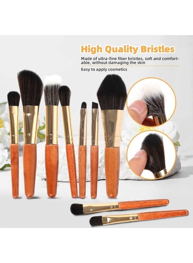 9Pcs Mini Travel Makeup Brushes Set with Bag, Makeup Brush Kit, Full Face Make up Brushes Set and Brush Case, Portable Makeup Brush, Cosmetic Brush, for Foundation, Powder - Image 4