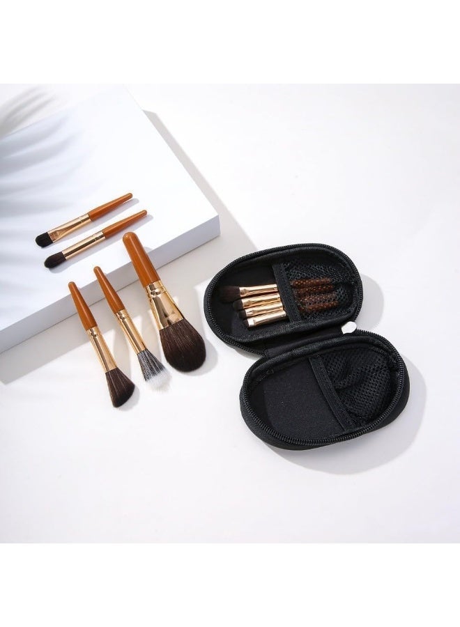 9Pcs Mini Travel Makeup Brushes Set with Bag, Makeup Brush Kit, Full Face Make up Brushes Set and Brush Case, Portable Makeup Brush, Cosmetic Brush, for Foundation, Powder - Image 5