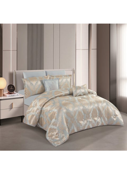 Jacquard Comforter Set With Durable And Soft Fabric Heavy Filling And A Design That Satisfies All Tastes 8 Pieces King Size