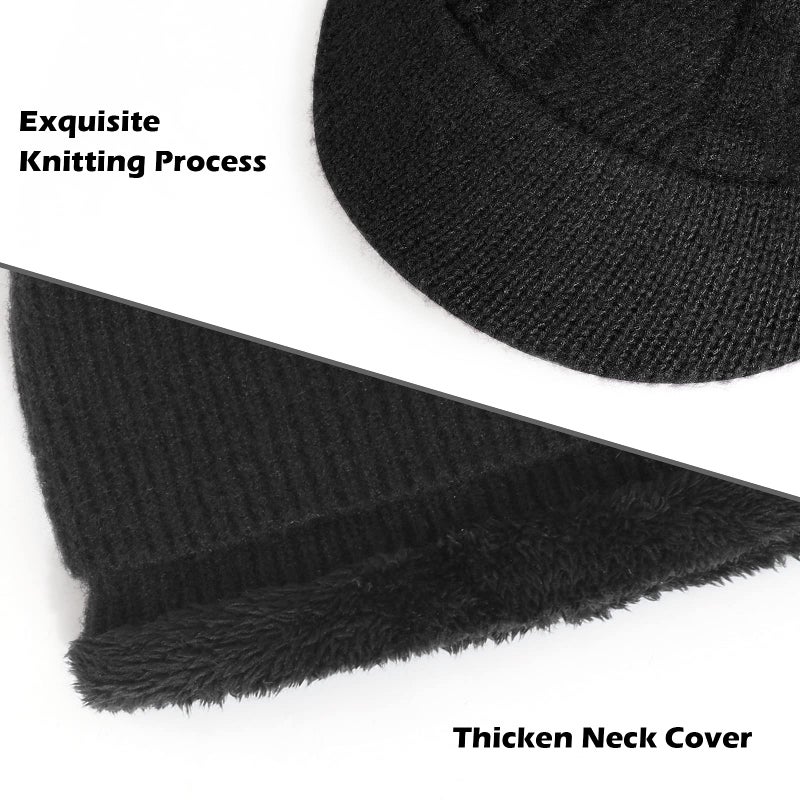 TAGVO Winter Knitted Balaclava, Visor Beanie Hat, Mask Neck Warmer Snood for Cycling Ski Hiking - Image 4