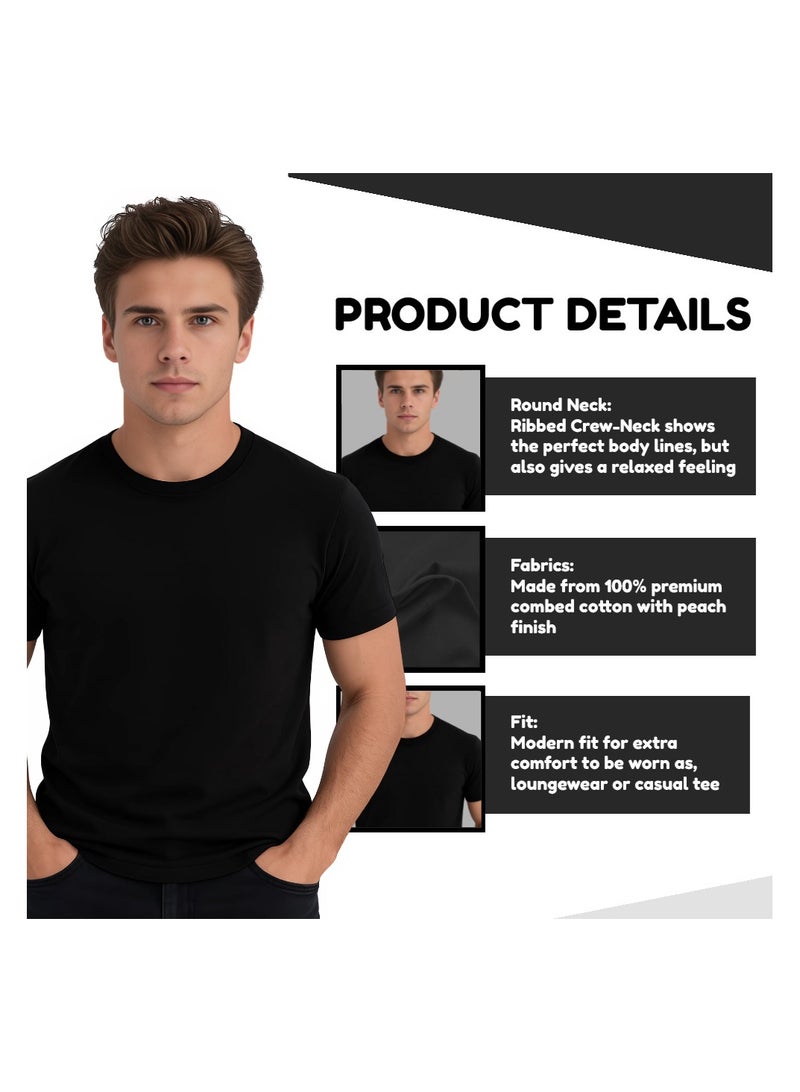 برينت شوب فور مي تي شيرت رجالي برقبة مستديرة للكبار 170 جرامًا في المتر المربع من القطن الخالص الألوان الأساسية - Image 3