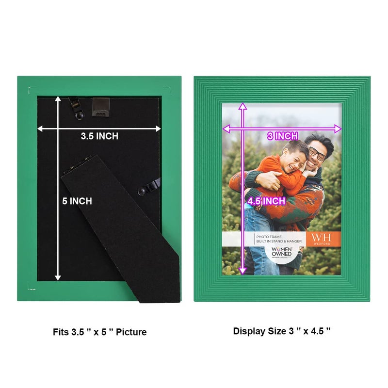Renditions Gallery 3.5x5 inch Picture Frame Set of 2 High-end Modern Style  Made of Solid Wood and High Definition Glass Ready for Wall and Tabletop Photo Display  Green Frame - Image 3
