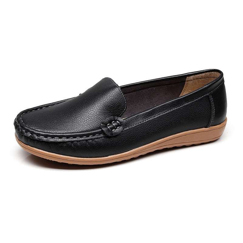Spring and Autumn Nurses Shoes White Flat-soled Comfortable Soft-soled Work Shoes Non-slip White Shoes Hospital Womens Single Shoes plus size 42 Black 612 standard code 