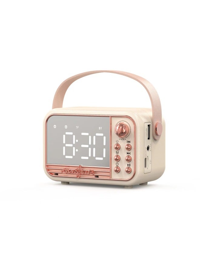 Cute New Clock Retro Bluetooth Speaker Home Desktop Clock Usb Charging Outdoor Portable Microphone Bluetooth Sound - Image 1