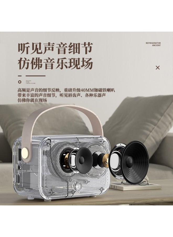 Cute New Clock Retro Bluetooth Speaker Home Desktop Clock Usb Charging Outdoor Portable Microphone Bluetooth Sound - Image 4