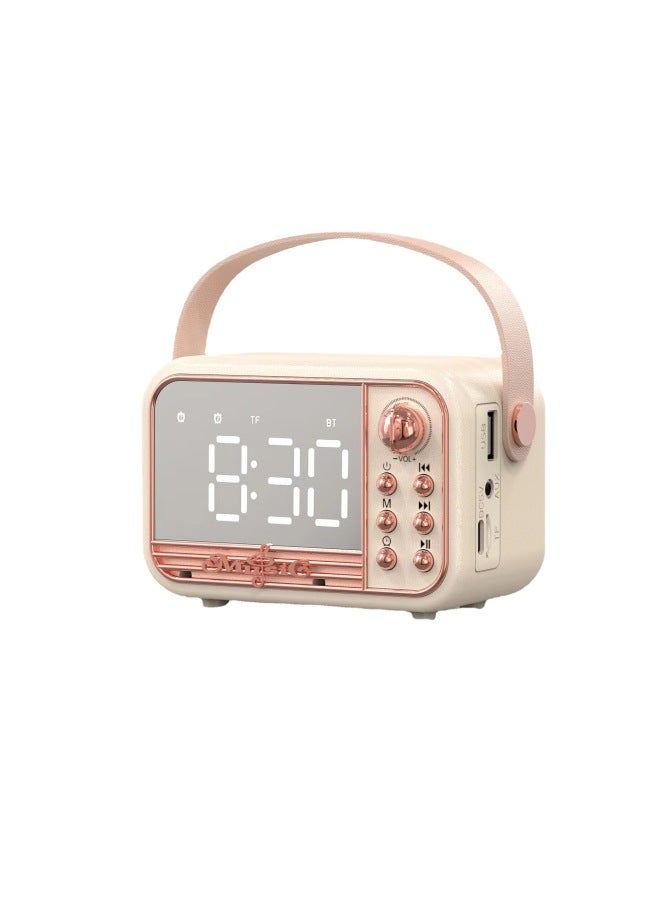 Cute New Clock Retro Bluetooth Speaker Home Desktop Clock Usb Charging Outdoor Portable Microphone Bluetooth Sound - Image 5