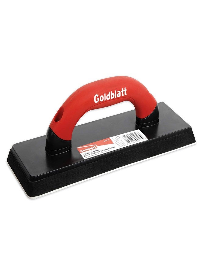 Goldblatt 4" x 12" Grout Float for Tile - Molded Rubber Grout Float, Floor Tools with Soft-Grip Handle for Masonry, Drywall, Concrete, Stucco - Image 1
