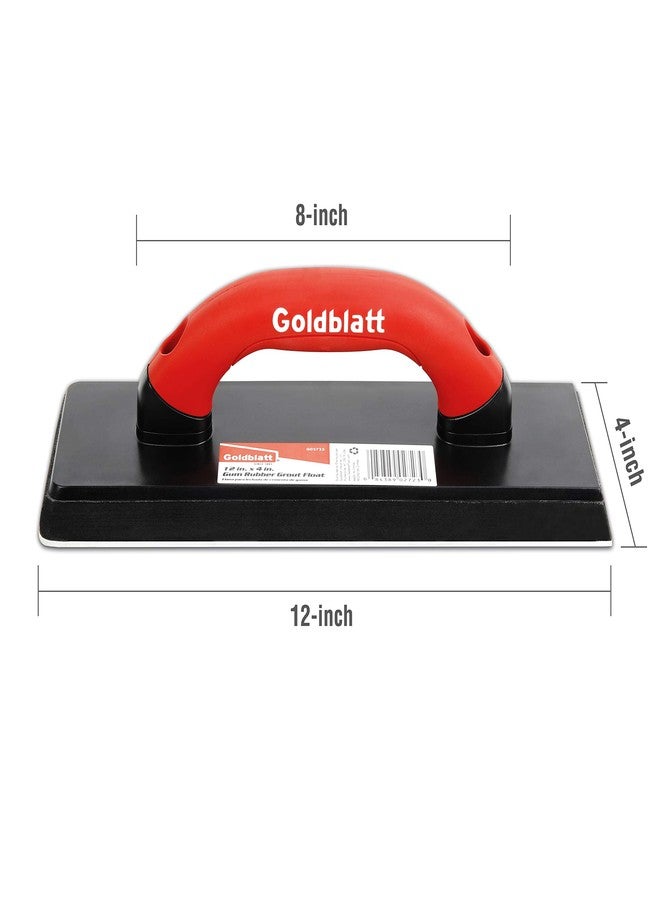 Goldblatt 4" x 12" Grout Float for Tile - Molded Rubber Grout Float, Floor Tools with Soft-Grip Handle for Masonry, Drywall, Concrete, Stucco - Image 2