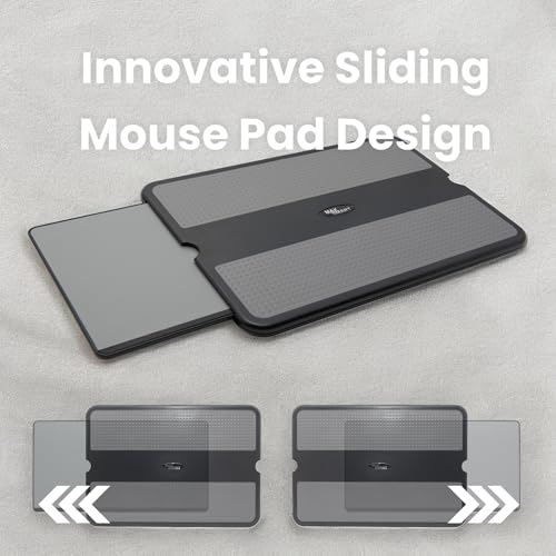 MAX SMART Portable Laptop Lap Pad, Laptop Desk with Retractable Mouse Tray, Sturdy Stable Work Surface for Bed Sofa Couch or Travel - Image 3