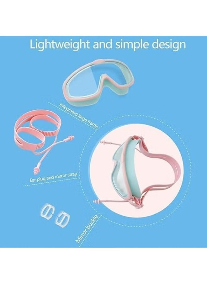 اتش واي نظارات سباحة للأطفال باللون الأزرق البودرة ، حماية من الأشعة فوق البنفسجية ضد التسرب ، من سن 3 إلى 15 عاما ، منظر واسع ، شفاف تماما (وردي-بنفسجي) - Image 5