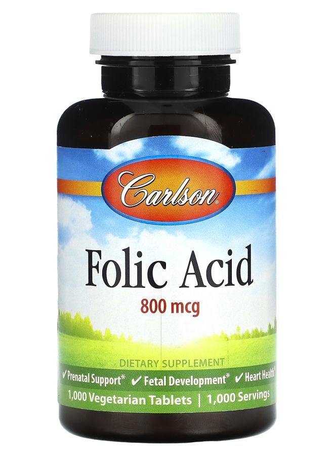 حمض الفوليك 800 ميكروغرام 1000 قرص نباتي