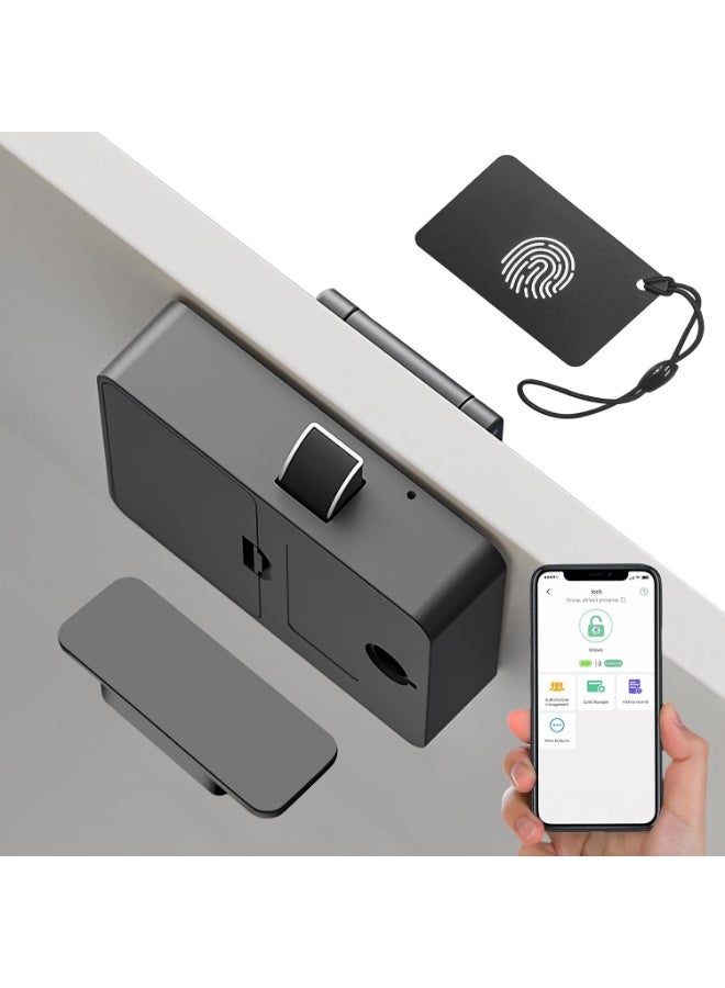 Upgraded smart locker locks and hidden keyless electric drawer locks, hidden NFC locks with no drilling required, electronic child safety locks for drinks cabinets, cupboards, drawers and desks (mob - Image 1