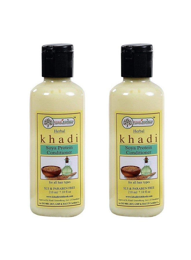 KHADI RISHIKESH Herbal Soya Protein Hair Conditioner Combo Set Pack Of 2 X 210 Ml (420 Ml) - Image 1