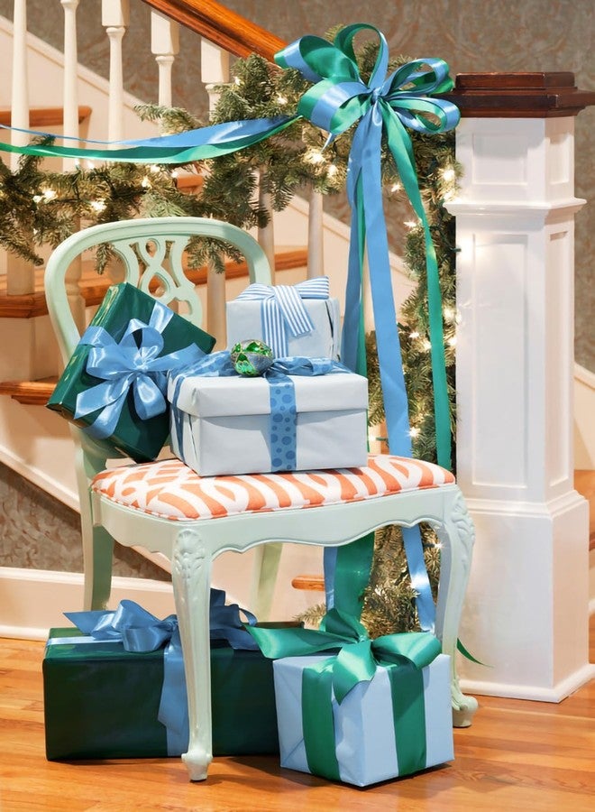 ADVcer 6 inch Light Blue Satin Ribbon, 24 Yard Long Solid Fabric Ribbon for Wedding Birthday Party Baby Shower Decoration, Gift Wrapping, Bow Making, Chair Sash, Craft, Grand Opening, Indoor Outdoor - Image 4