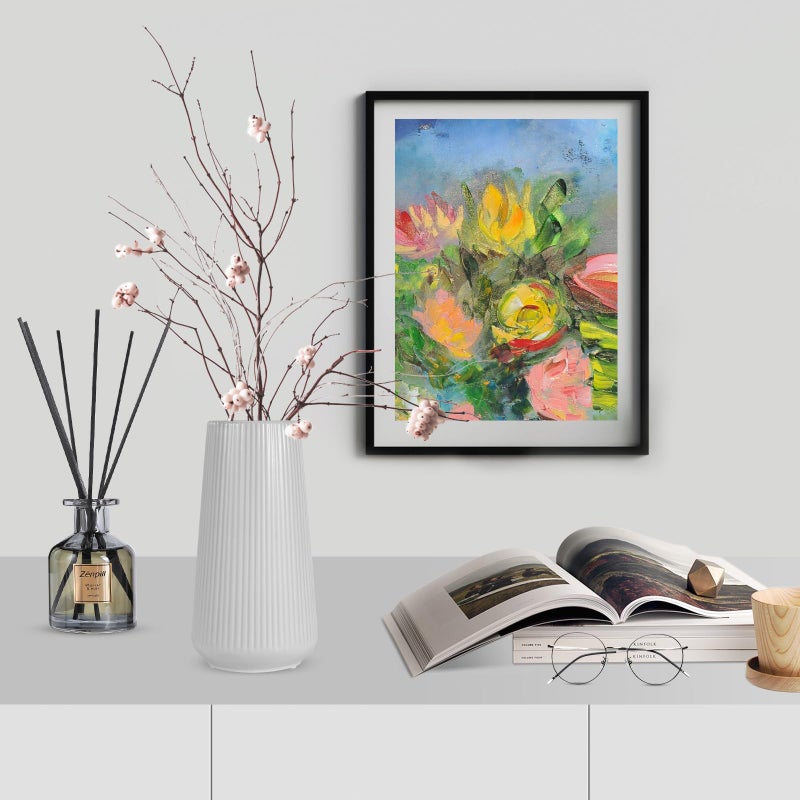 GUKJOB White Ceramic Vase  GUKJOB Flower Vase Ceramic Vase for Flowers  Decorative White Vase for Pampas Grass  Small Vase for Home Living Room Dining Table Farmhouse Office Decor (Grey) - Image 3