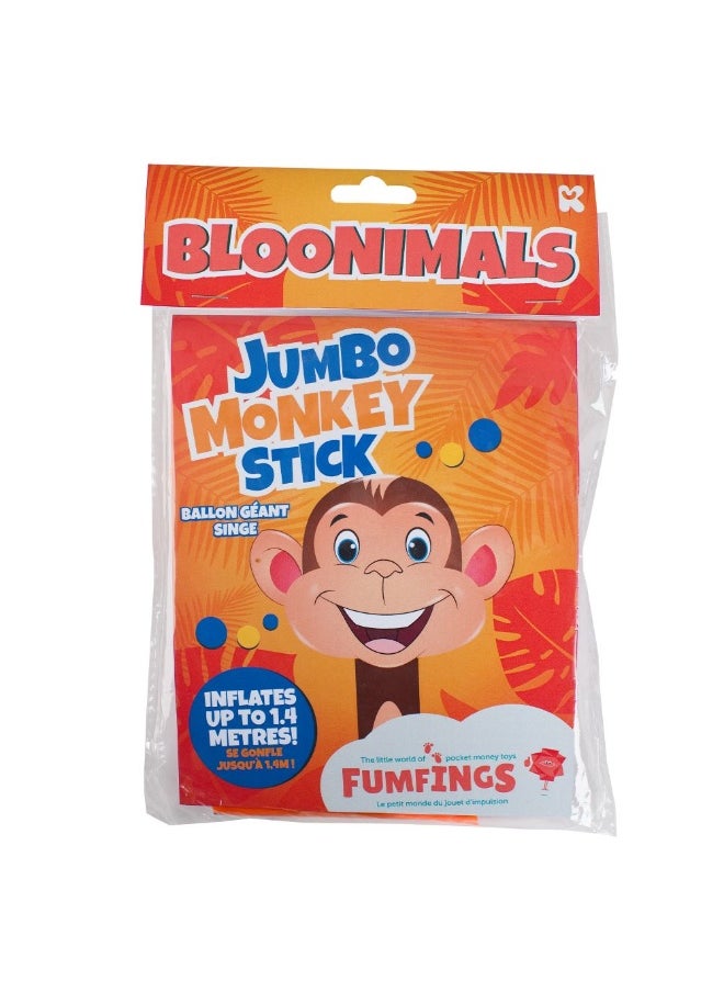 Keycraft - KeyCraft Fumfings BLOONIMALS Inflatable Jumbo Monkey Stick (1.4 m) - Image 1