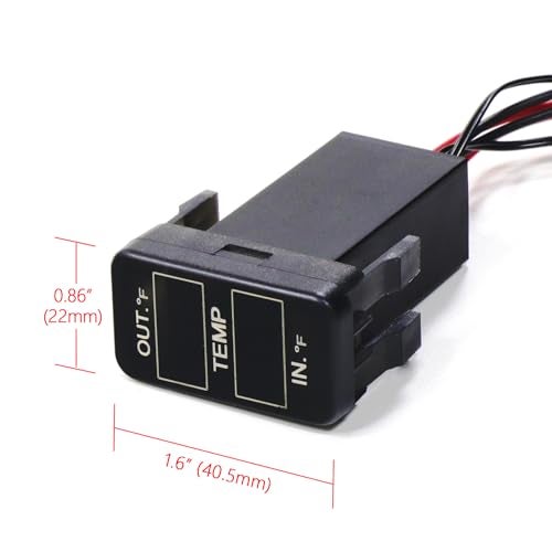 Timloon Car Internal and External Temperature Display, Fahrenheit Temperature, Dual Temperature Sensors Use for Toyota Hilux VIGO,Coaster,Corolla ex,Yaris(Type B) - Image 2