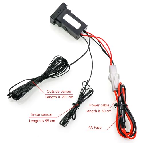 Timloon Car Internal and External Temperature Display, Fahrenheit Temperature, Dual Temperature Sensors Use for Toyota Hilux VIGO,Coaster,Corolla ex,Yaris(Type B) - Image 3